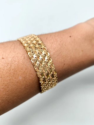 Pulsera Oro 18kt malla semi rigida