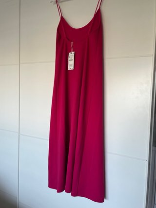 Vestido Zara Nuevo Talla M Rosa Fucsia