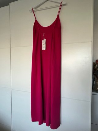 Vestido Zara Nuevo Talla M Rosa Fucsia