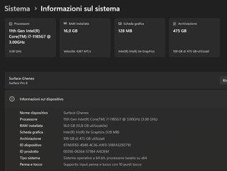Tastiera Surface Pro 8 + Penna + Dock