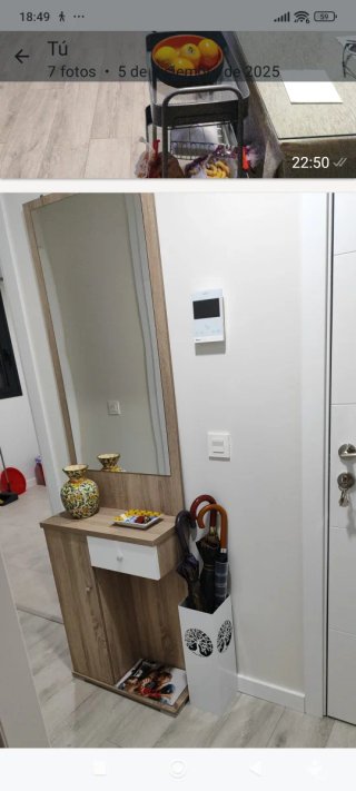 Mueble recibidor con espejo