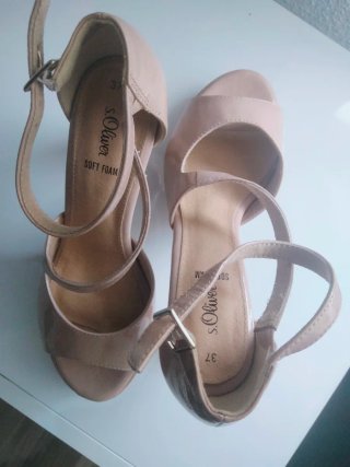 Sandalias Oliver Beige Tacón Plataforma 9cm
