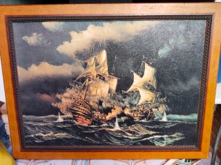 Lámina de barco en tormenta
