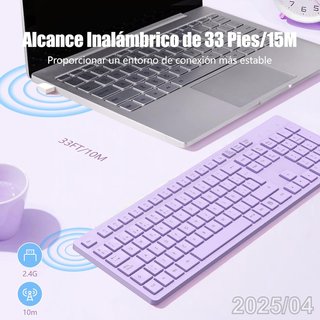 LEADSAIL Teclado Inalambrico Completo ESP Violeta