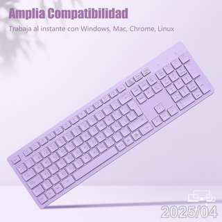 LEADSAIL Teclado Inalambrico Completo ESP Violeta