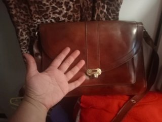 Bolso Cartera Cuero Vintage original 60's Marrón