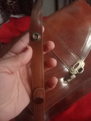 Bolso Cartera Cuero Vintage original 60's Marrón
