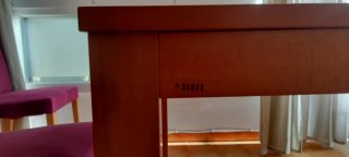 Mesa Rectangular Madera y Cristal y sillas