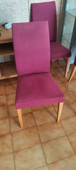 Mesa Rectangular Madera y Cristal y sillas