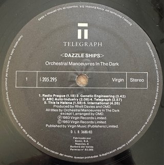 OMD VINILO LP DAZZLE SHIPS NEW WAVE 1983
