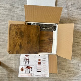 ESTANTERÍA PARA PLANTAS DE MADERA Y METAL NEGRO