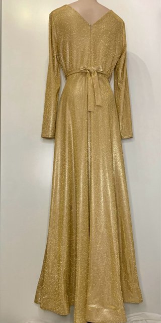Vestido Largo Dorado Brillo  NUEVO T-40