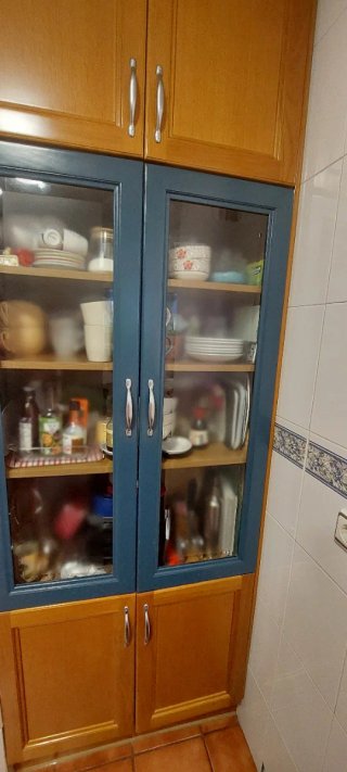 Muebles de cocina: azul y madera