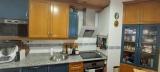 Muebles de cocina: azul y madera