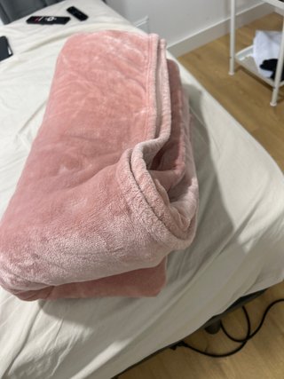 Colcha rosa grande de forro polar