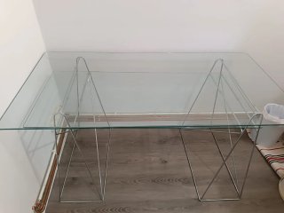 Escritorio cristal y metal