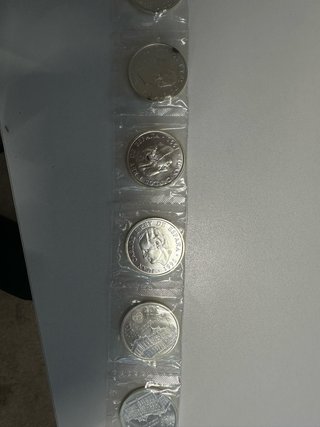 Lote 10 Monedas plata de  2000 PTS año 1995