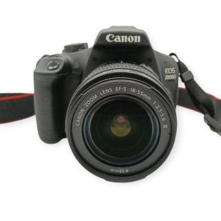 CAMARA CANON EOS 2000D + OBJETIVO EFS 18-55MM CON BATERIA + CARGADOR + FUNDA
