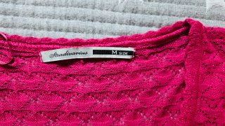 Chaqueta punto calado fucsia Stradivarius talla M