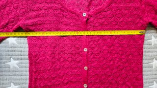 Chaqueta punto calado fucsia Stradivarius talla M