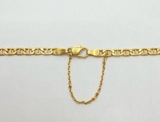 Cadena Barbada de oro de 18k, 9.57 g, 61.5 cm.
