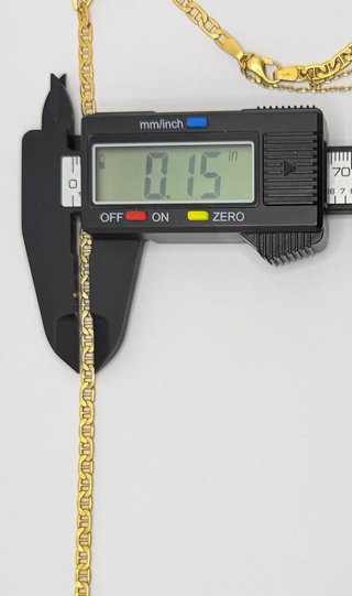 Cadena Barbada de oro de 18k, 9.57 g, 61.5 cm.