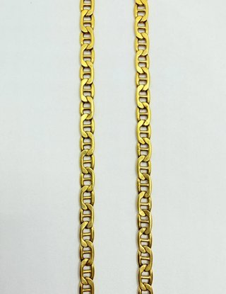 Cadena Barbada de oro de 18k, 9.57 g, 61.5 cm.