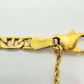 Cadena Barbada de oro de 18k, 9.57 g, 61.5 cm.
