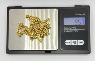 Cadena Barbada de oro de 18k, 9.57 g, 61.5 cm.