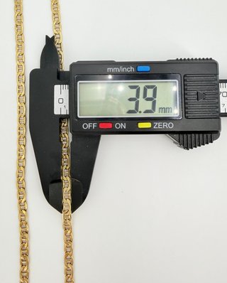 Cadena Barbada de oro de 18k, 9.57 g, 61.5 cm.