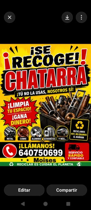 Se recoge todo tipo de metales.