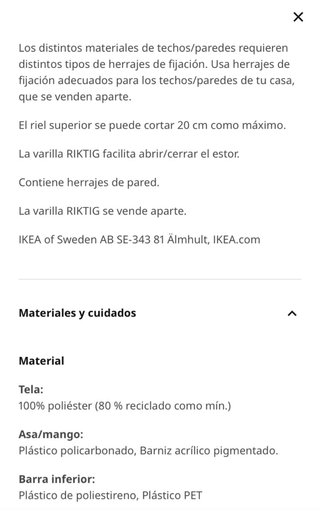 Estor IKEA Sandvedel beige 80x250
