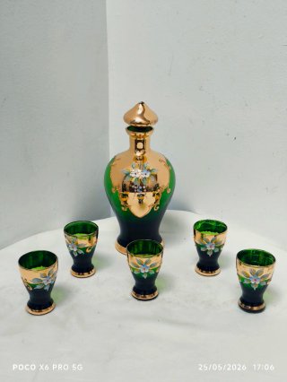 Licorera Vintage Cristal Murano 6 Vasi