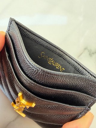 Tarjetero Piel Negro Saint Laurent