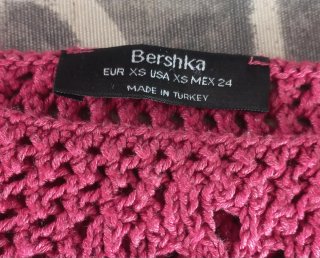 Top Crochet Bershka Rosa