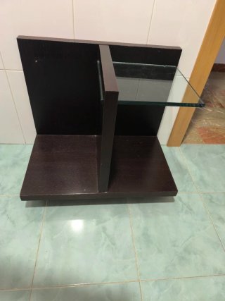 Aplique cuarto de baño madera y cristal