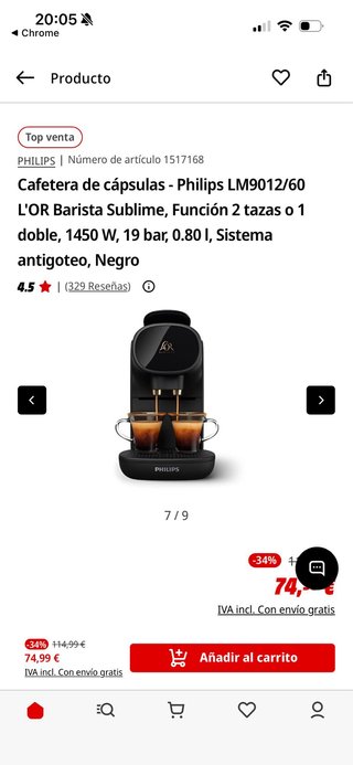 Cafetera L'OR Barista Sublime