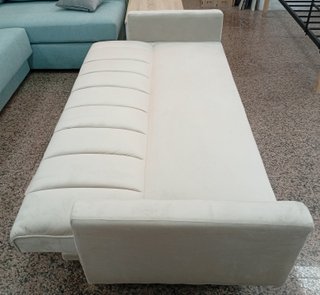 Sofá Cama Beige Terciopelo y Metal