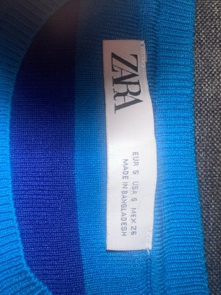 Top Zara Rayas Azules Talla s