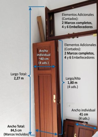 Puertas + marcos de ropero empotrado madera