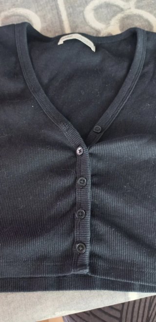 Top negro Pull&Bear manga corta