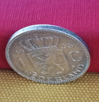 Moneda 1 G 1956 Países Bajos plata