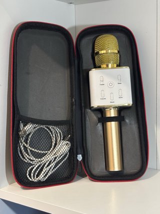 Micrófono Bluetooth Dorado y Blanco