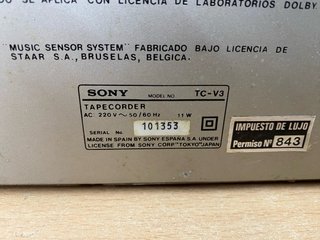 Pletina Sony TC-V3 Plata