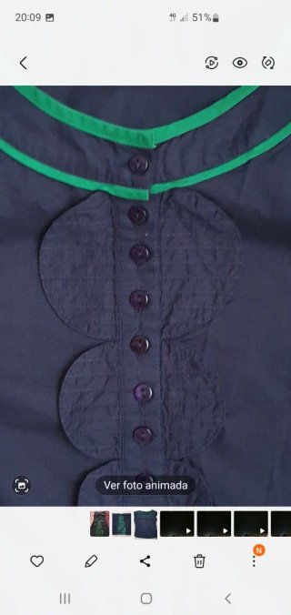 Conjunto Falda y Blusa Azul marino con Verde