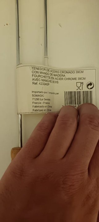 Tenedor/fourchette BBQ Acero Cromado Mango Madera
