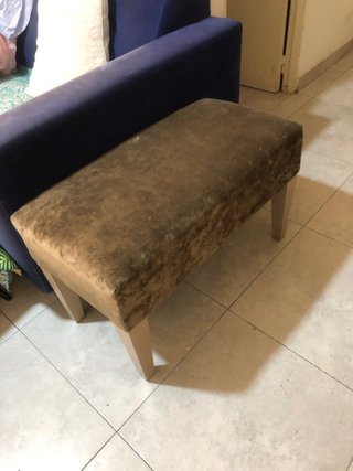 Banqueta de diseño terciopelo y madera