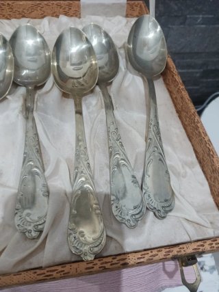 Set Posate Vintage Scatola Legno