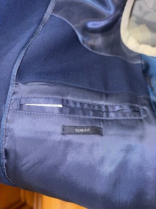 Traje de chaqueta y pantalón azul Mango slim fit