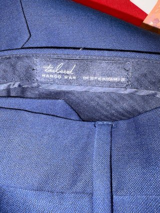 Traje de chaqueta y pantalón azul Mango slim fit